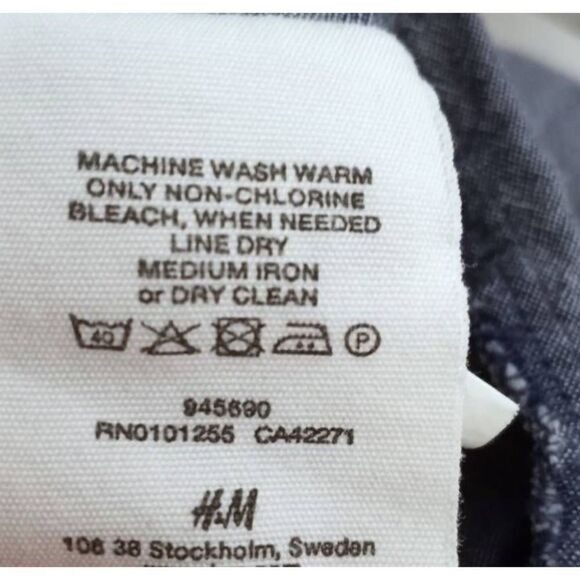 H&M DENIM BLUE BLOUSE SZ.8 EUC. - Picture 6 of 7